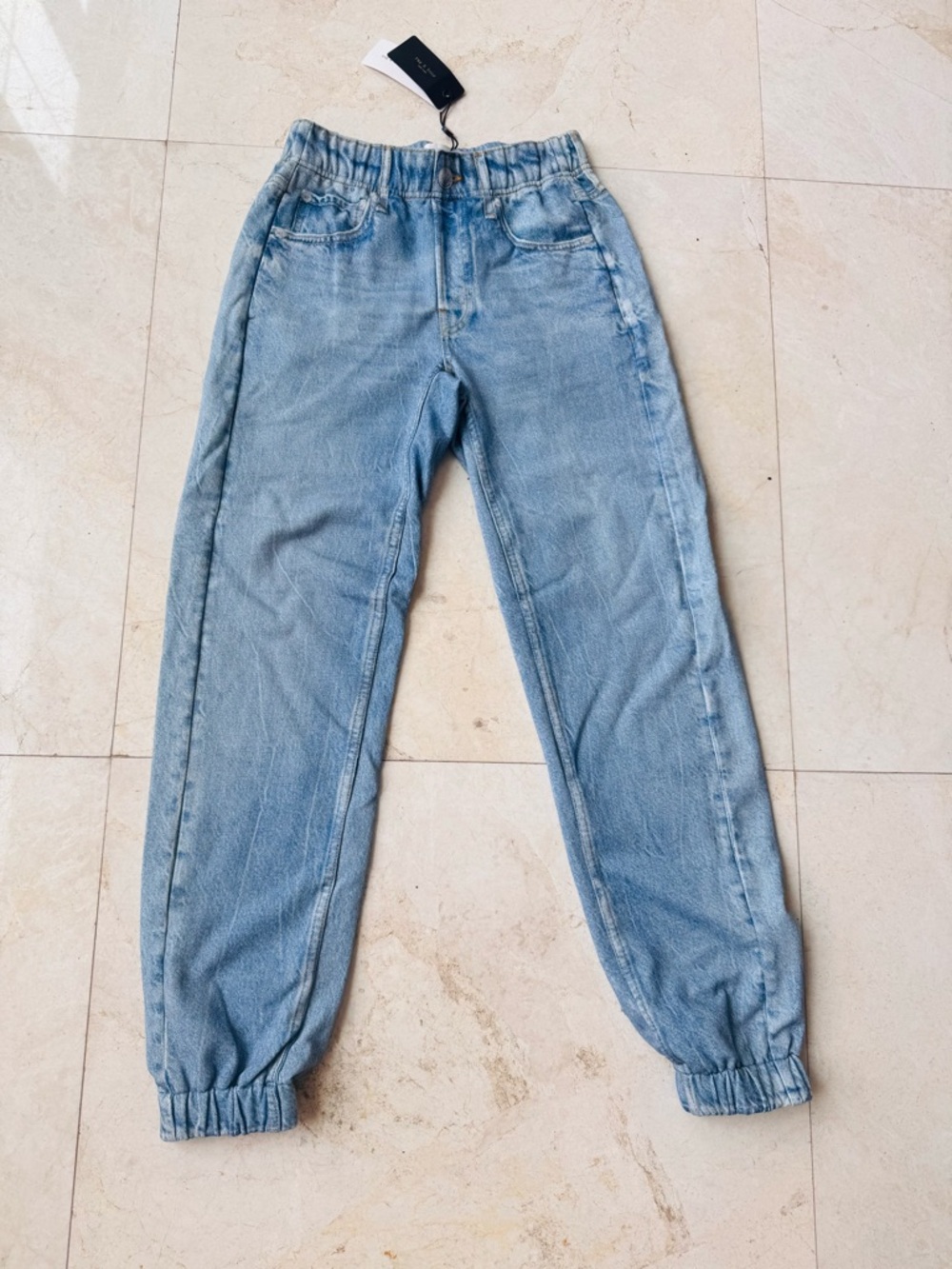 Rag & Bone Kacy Miramar Light Blue Jogger Jeans Elastic Hem size XXS - Picture 6 of 16